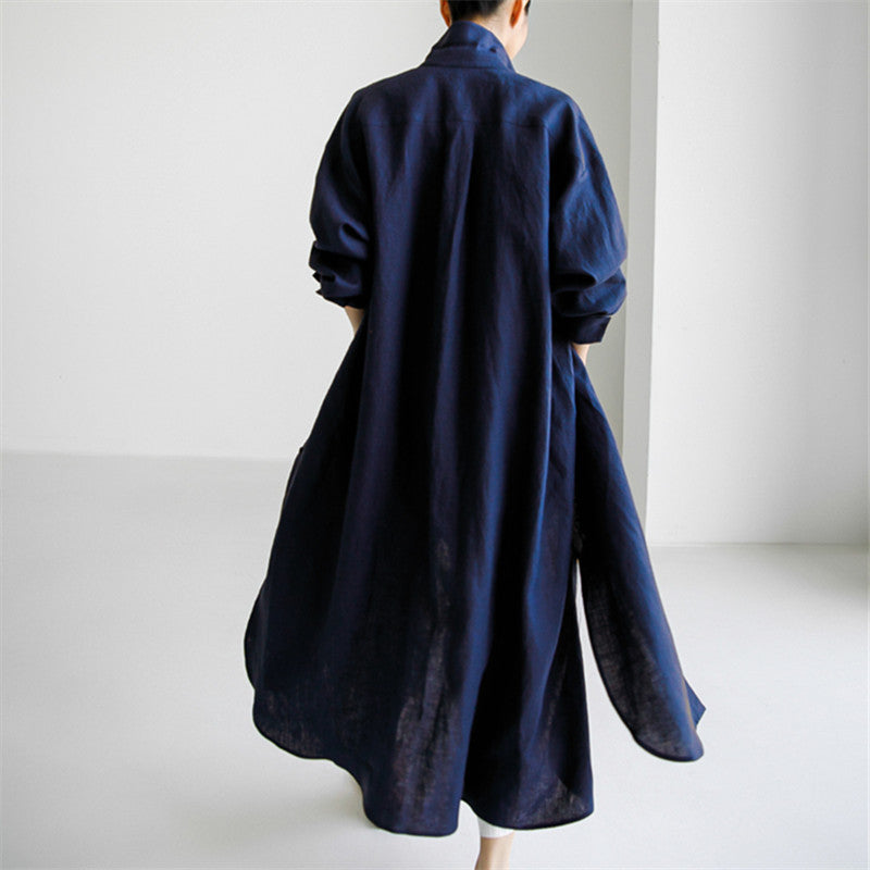 Casual Cotton Plus Sizes Long Sleeves Shirts Dresses