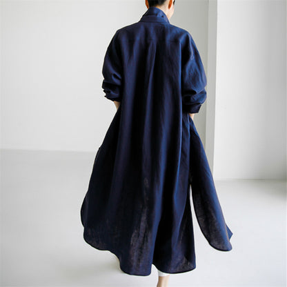Casual Cotton Plus Sizes Long Sleeves Shirts Dresses