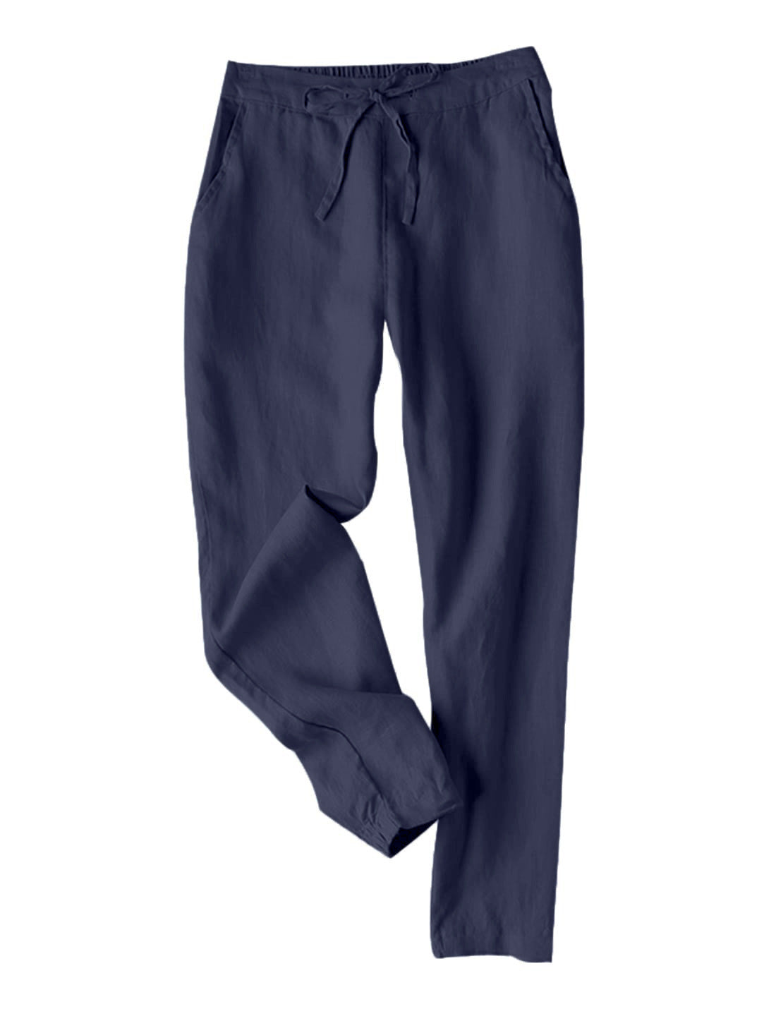 Casual Linen Drawstring Women Pants