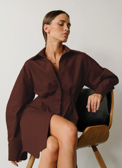 Vintage Women Long Sleeves Mini Dresses