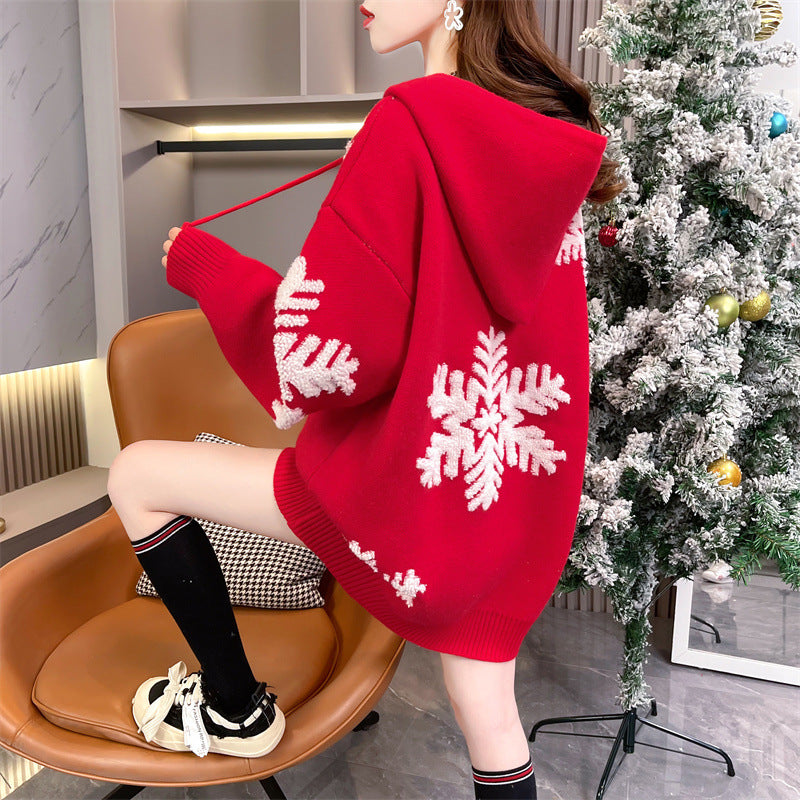 Merry Christmas Winter Knitted Hoodies Sweaters