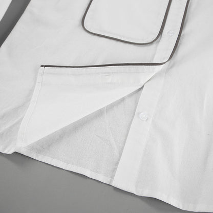 Fashion Cotton Linen Long Sleeves Shirts & Shorts
