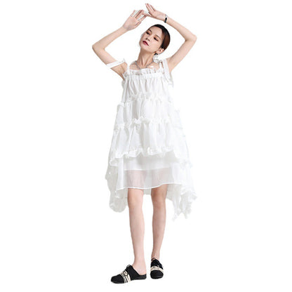 Designed Summer Irregular Spaghetti Straps Mini Dresses