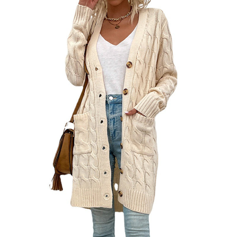 Casual Twist Design Long Cardigan Sweaters for Women