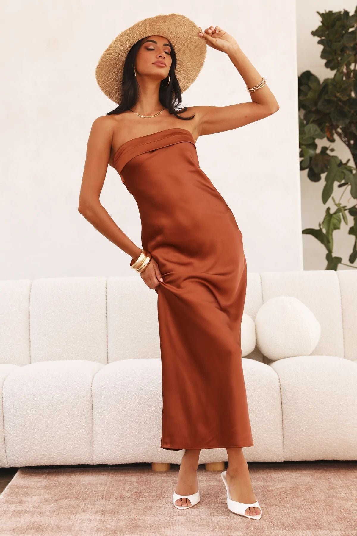 Sexy Satin Strapless Party Dresses for Women