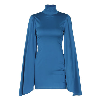 Sexy High Neck Bodycon Long Sleeves Short Dresses