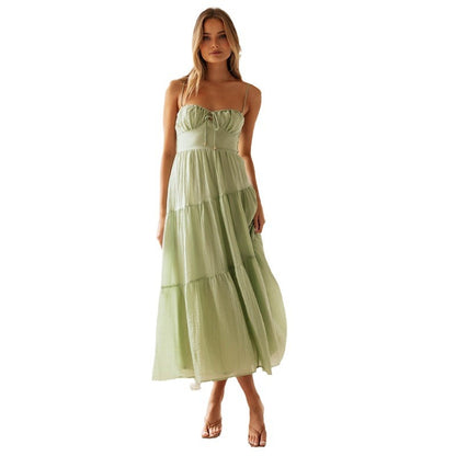Casual Summer Spaghetti Straps Sleeveless  Long Dresses
