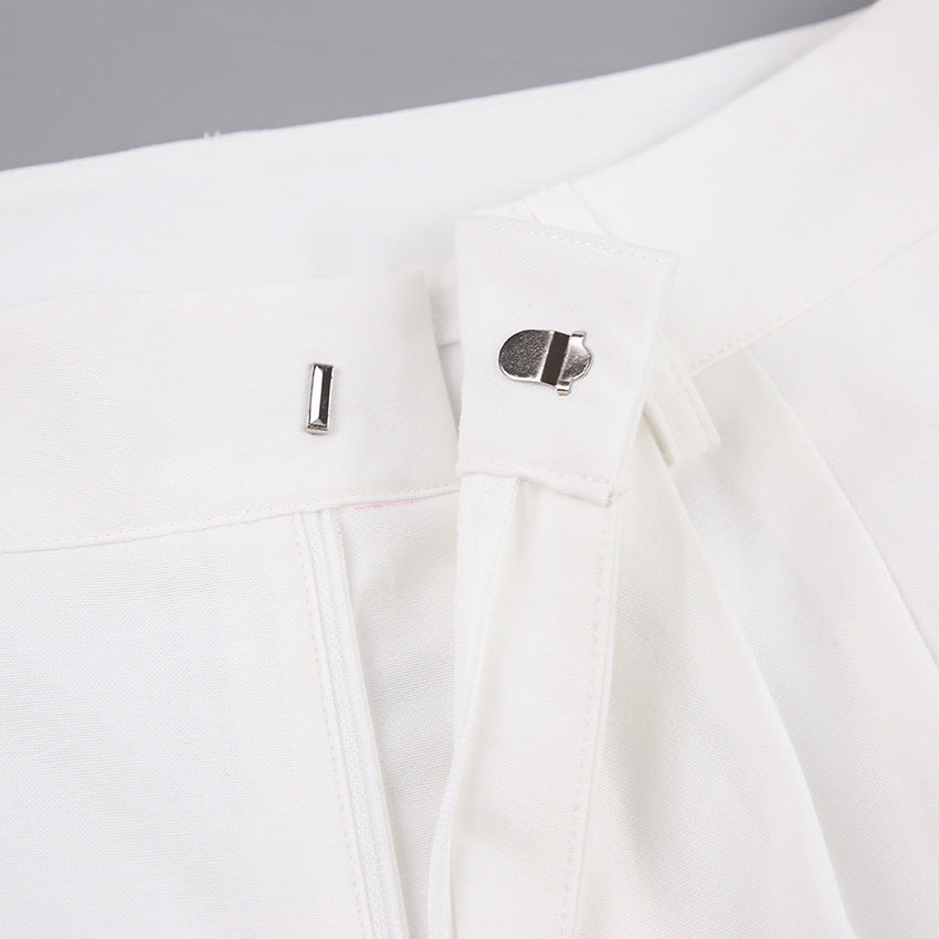 Summer Linen Crop Tops and Wide Legs Pants for Women