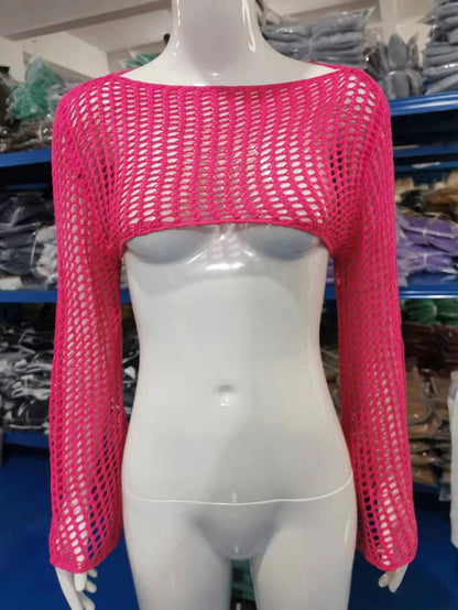 Casual Short Crochet Cover Ups