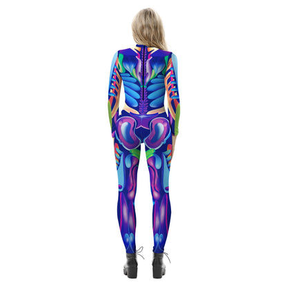 Halloween Skeleton Long Sleeves Jumpsuits Cosplay Costumes