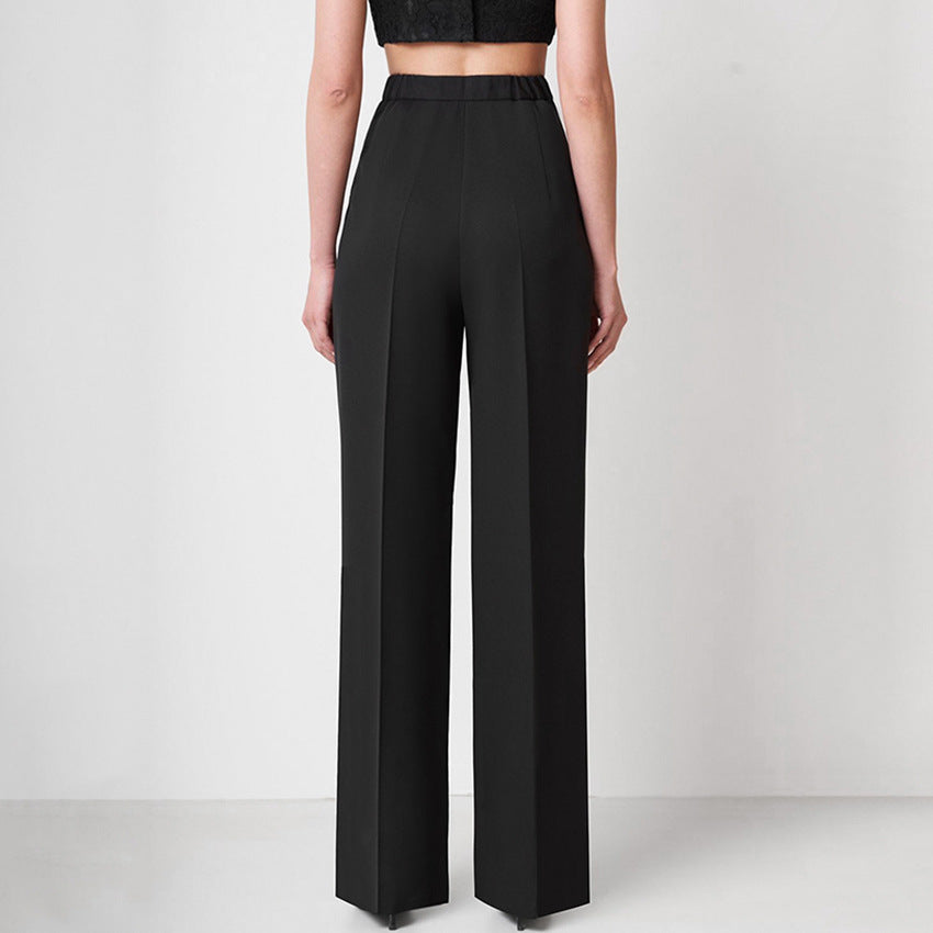 Fashion Elastic Waist Casual Pants