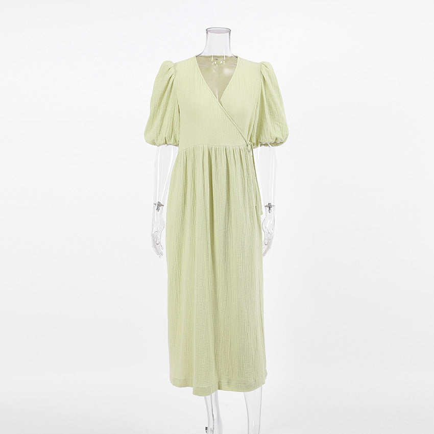 Elegant Cotton Summer Short Sleeves Midi Dresses