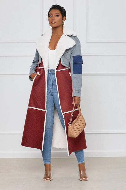 Fashion Fur & Denim Long Overcoats