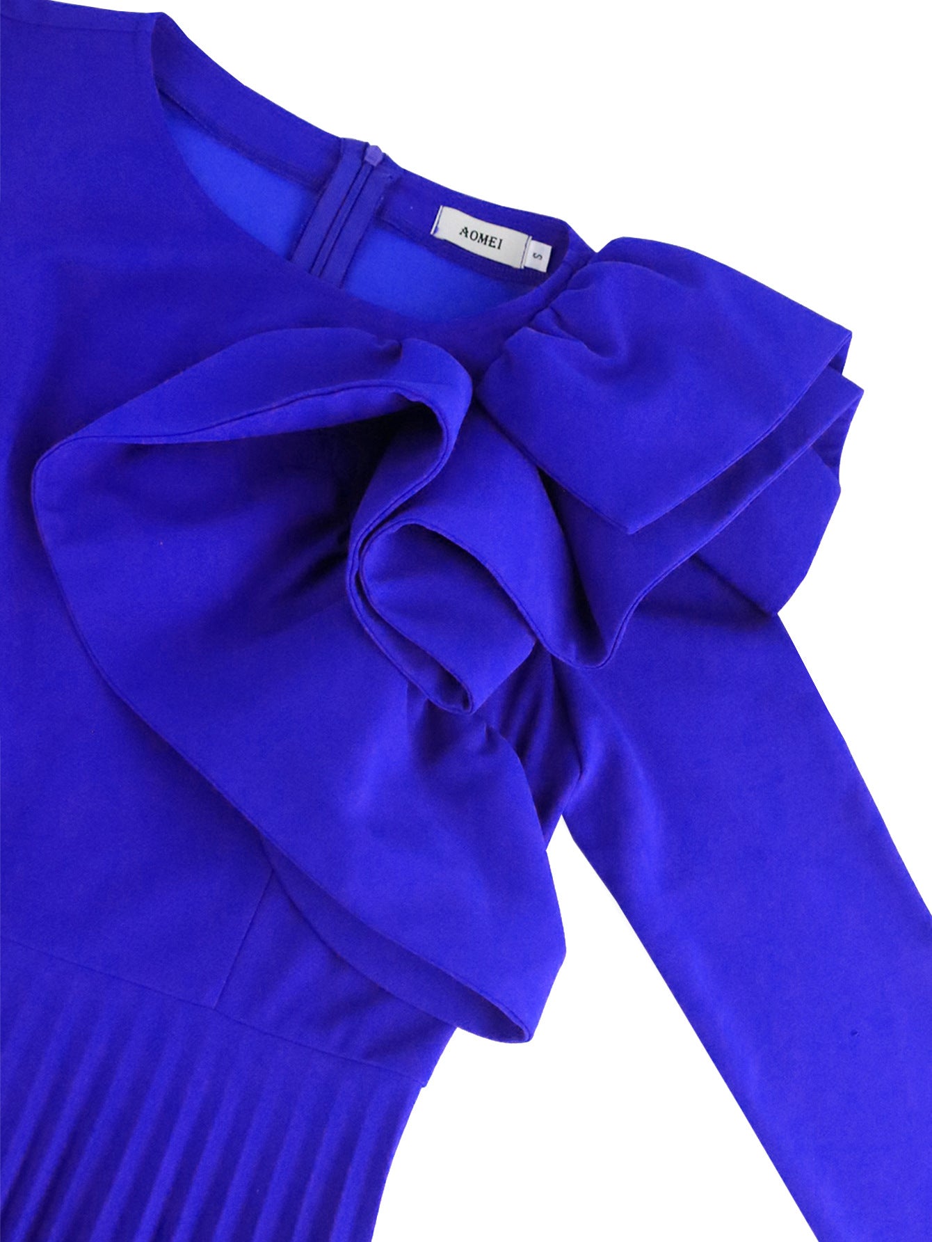 3D Design Long Sleeves Blue Party Dresses