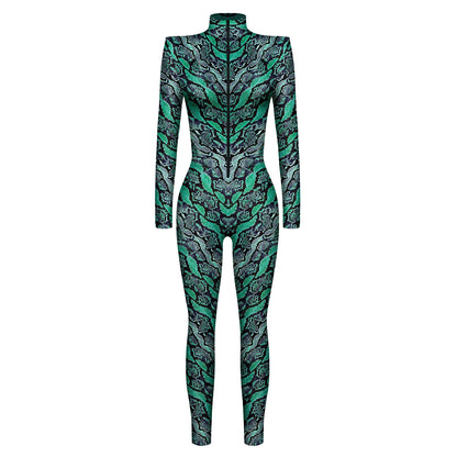 Halloween Skeleton Long Sleeves Jumpsuits Cosplay Costumes