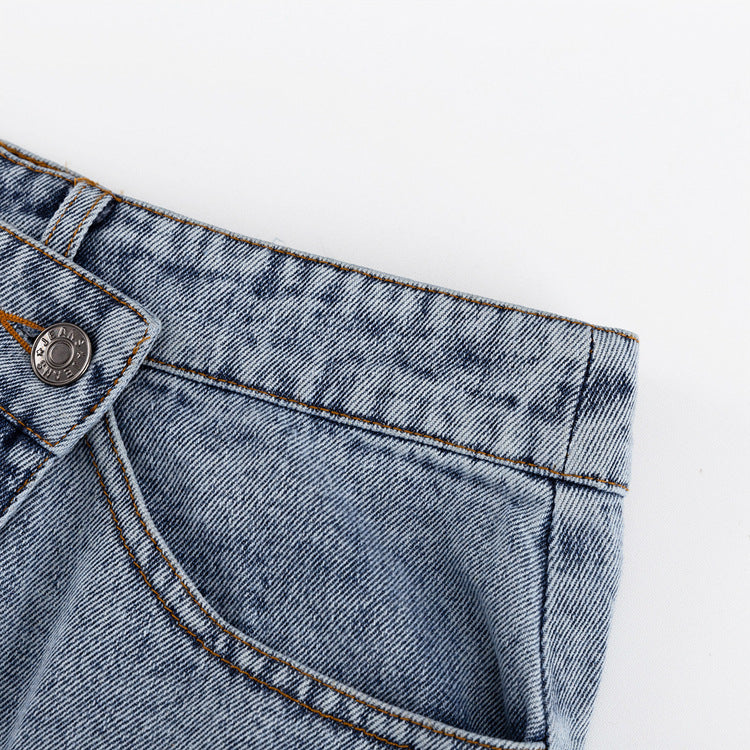 Fashion High Waist Split Front Denim Sheath Skirts