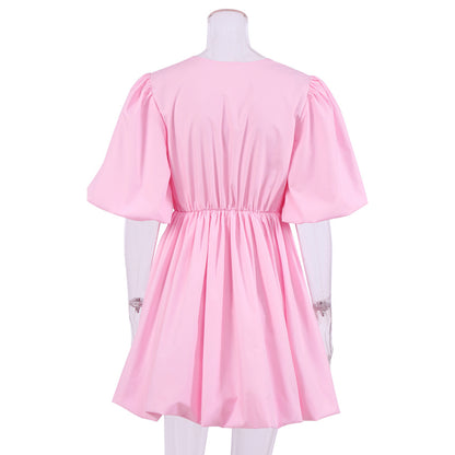 Fashion Summer Puff Sleeves Mini Dresses