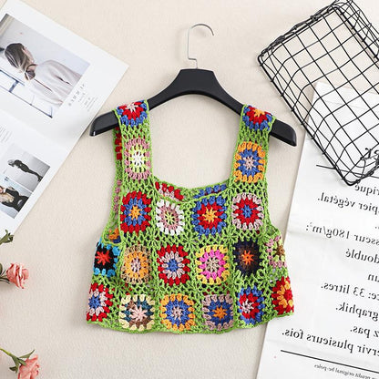 Sexy Embroidery Summer Knitted Holiday Tank Tops