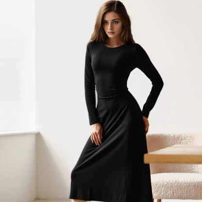 Fashion Round Neck Long Sleeves Dresses