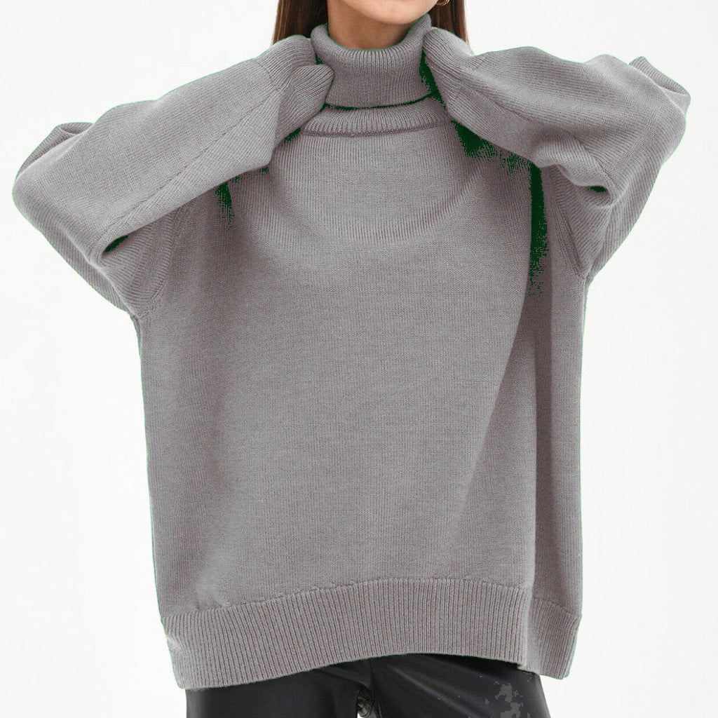 Fashion Turtleneck Knitted Loose Sweaters for Women