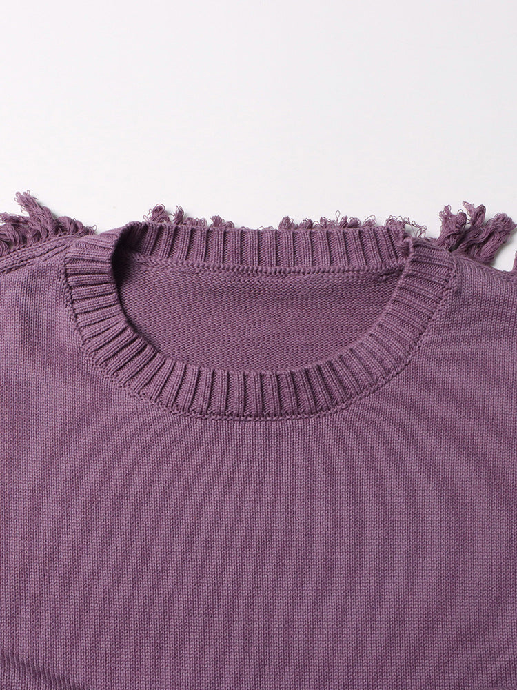 Designed  Fashion Coloring Tassels Knitted Sweaters