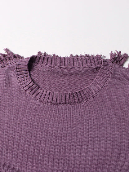Designed  Fashion Coloring Tassels Knitted Sweaters
