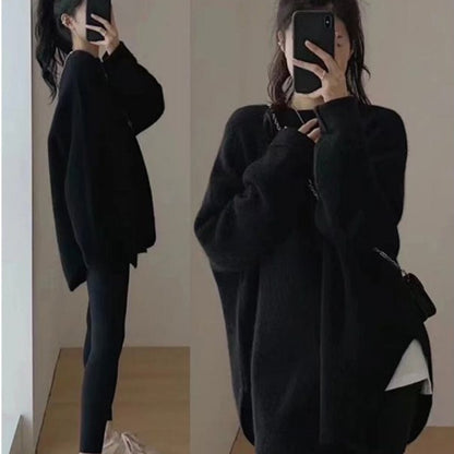 Casual Round Neck Knitted Pullover Sweaters