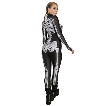 Halloween Skeleton Long Sleeves Jumpsuits Cosplay Costumes