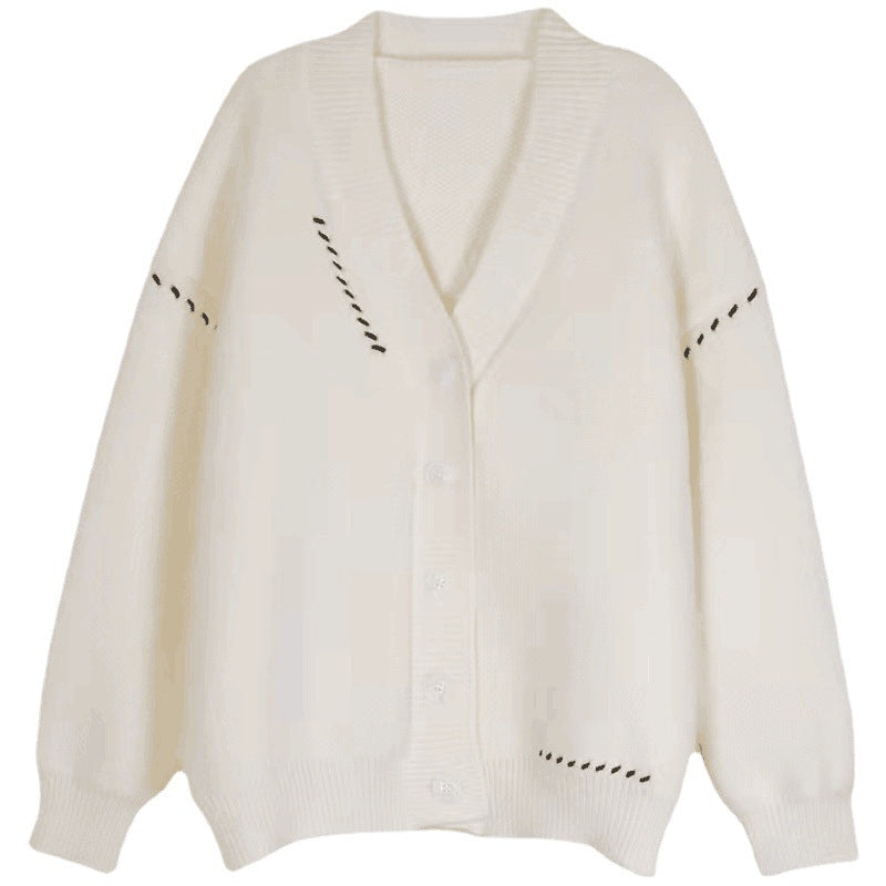 Casual V Neck Chich Knitted Cardigan Sweaters