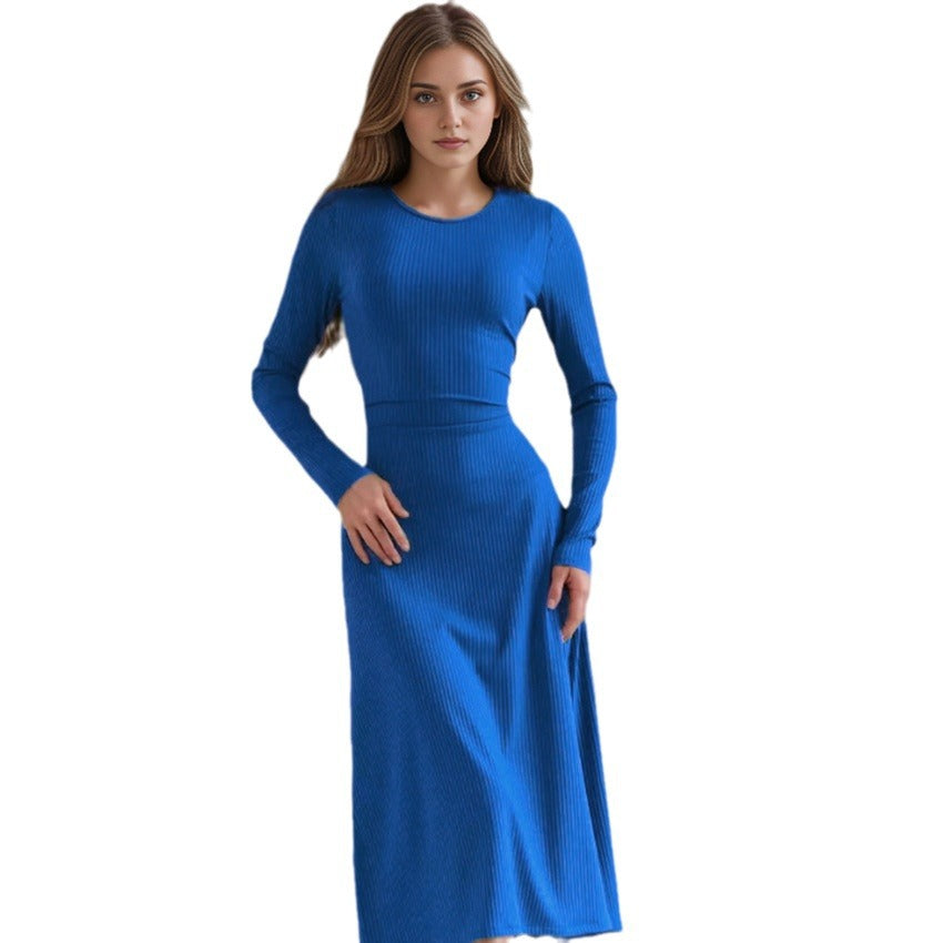 Fashion Round Neck Long Sleeves Dresses