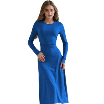 Fashion Round Neck Long Sleeves Dresses