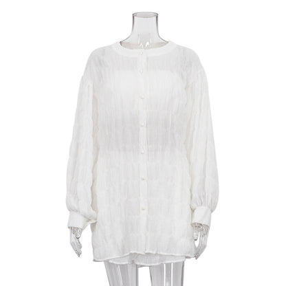 Casual Summer Long Sleeves Shirts with Strapless Tops and Shorts 3pcs Sets