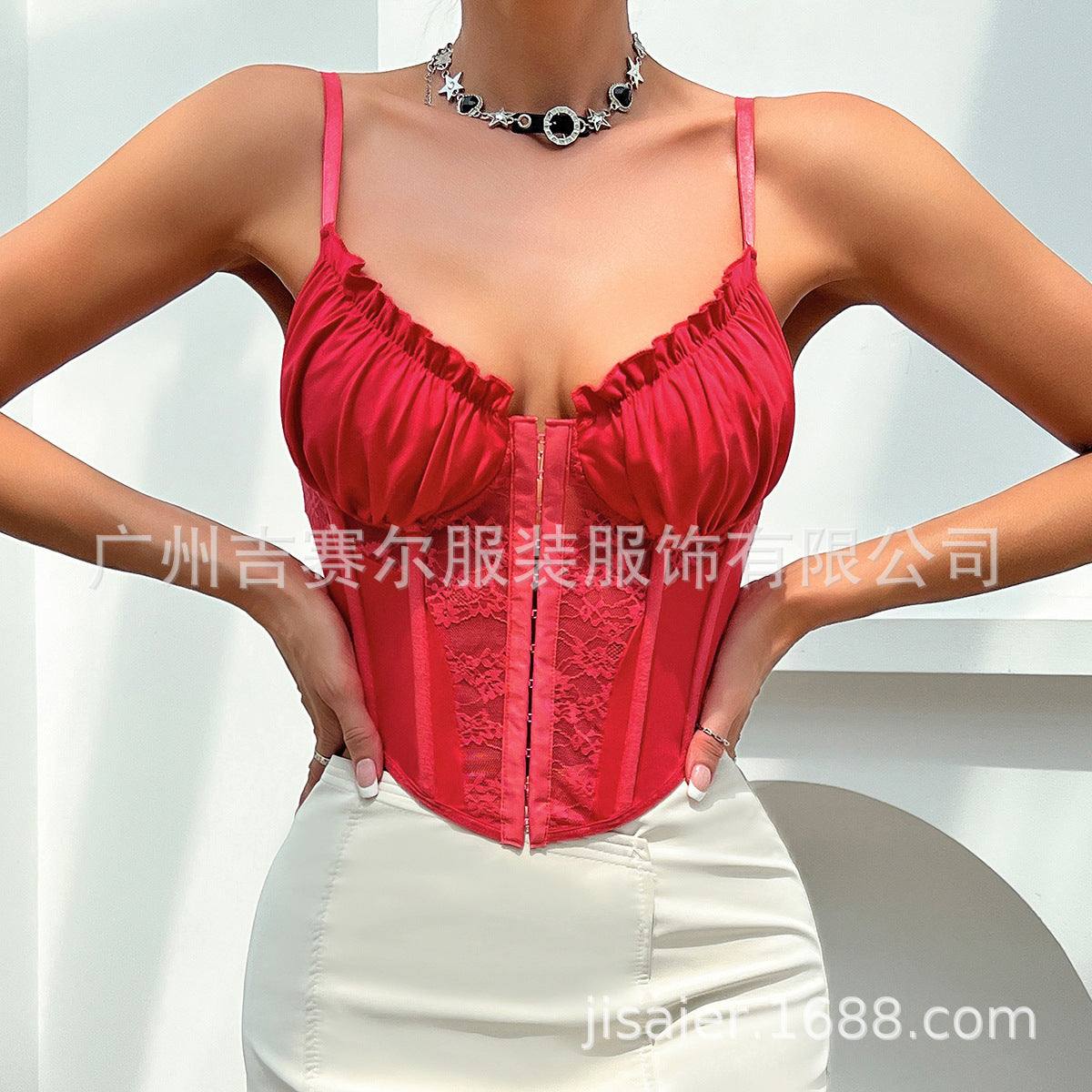 Sexy Ruffled Lace Tank Tops