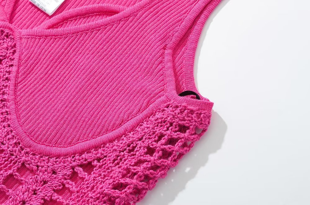 Fashion Crochet Knitted Midriff Baring Summer Tank Tops