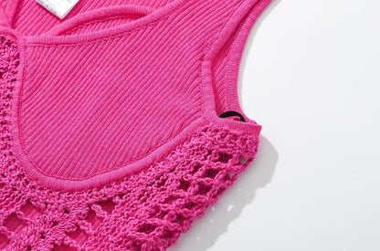 Fashion Crochet Knitted Midriff Baring Summer Tank Tops
