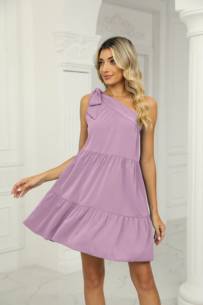 Summer Casual One Shoulder Mini Dresses