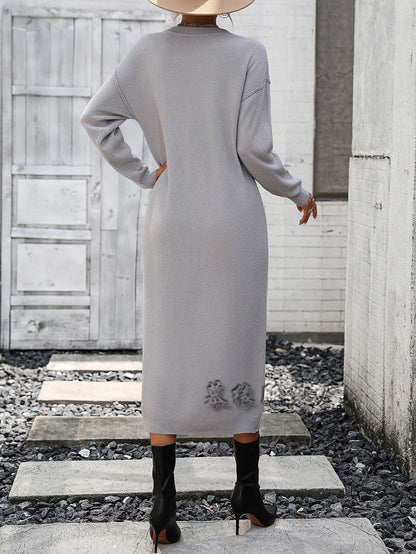 Fashion Button Design Knitted Shirts Dresses