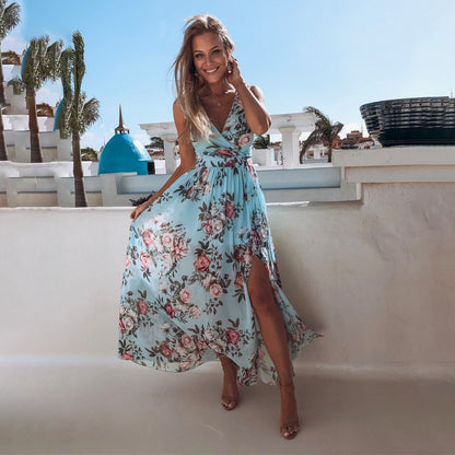 Leisure Chiffon Sleeveless Summer Long Dresses