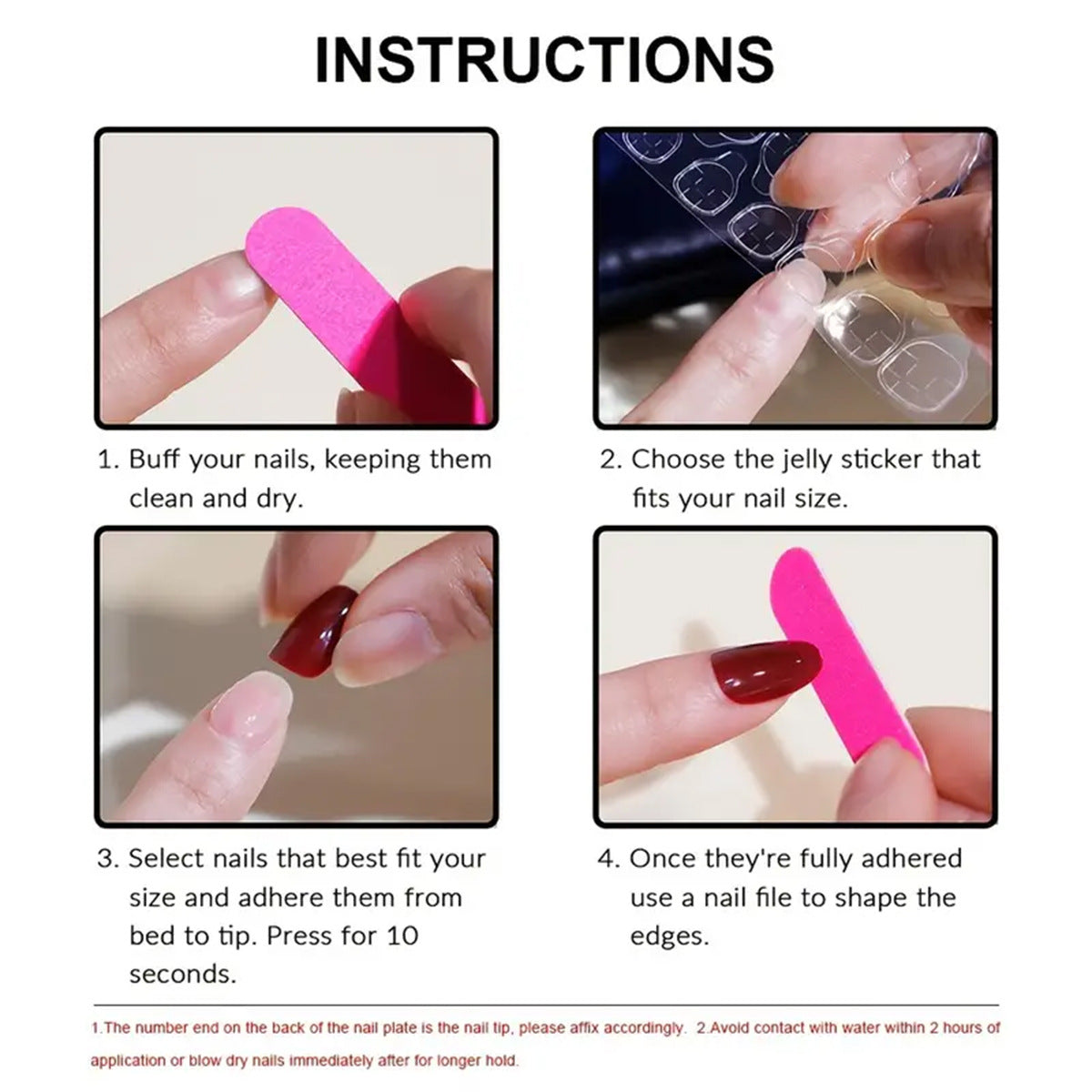 Valentine's Day Pink Small Rhinestone Press on Nails
