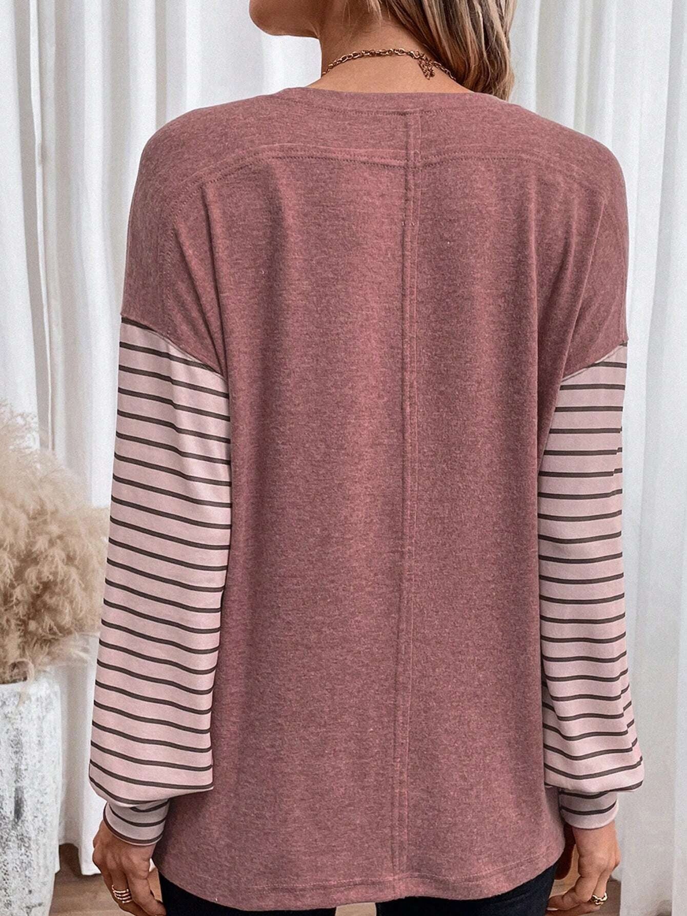 Casual Round Neck Long Sleeves T Shirts for Women