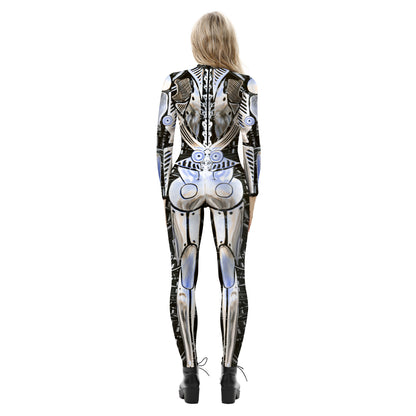Halloween Skeleton Long Sleeves Jumpsuits Cosplay Costumes