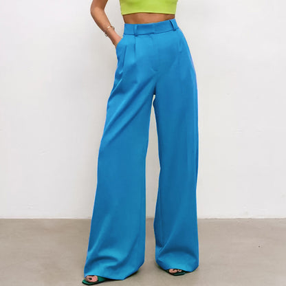 Casual High Waist Wide Legs Long Pants for Women