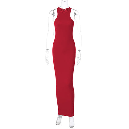 Sexy Fashion Round Neck Sleeveless Long Dresses