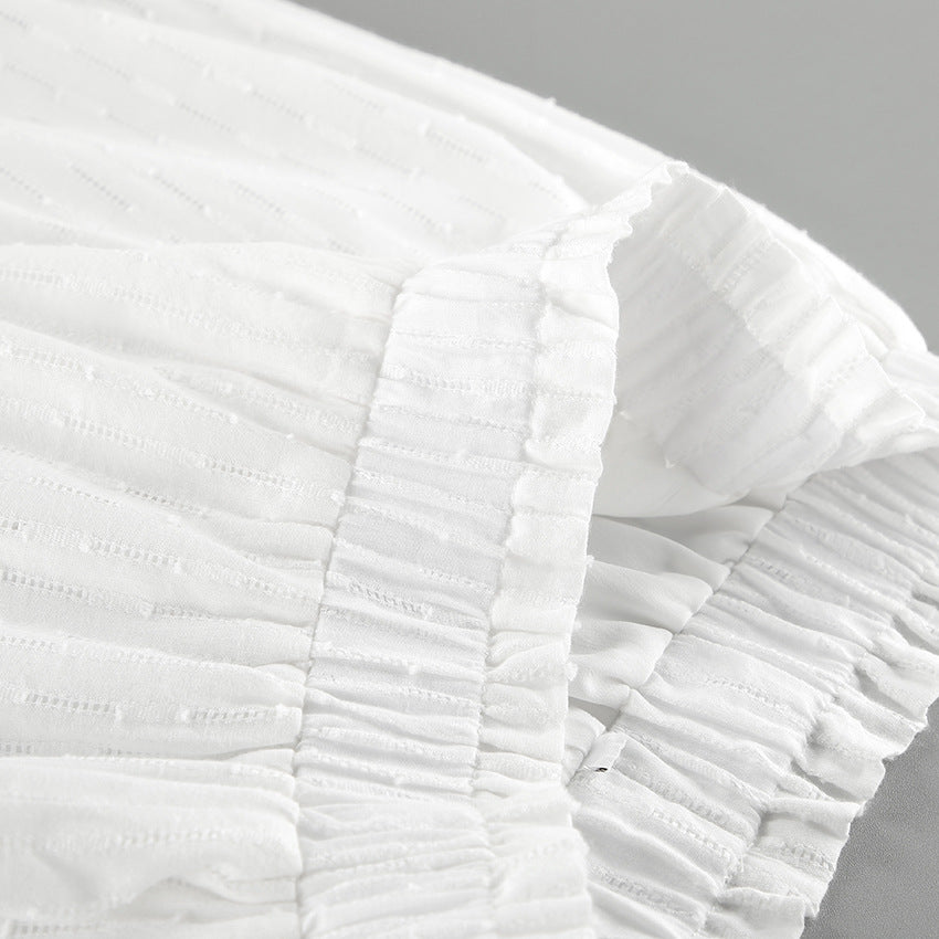 Sexy Designed Ruffled White Two Pieces Sets for Women