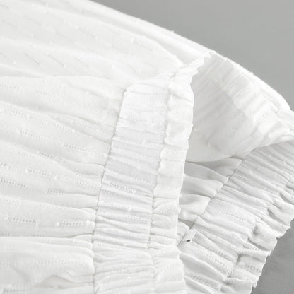 Sexy Designed Ruffled White Two Pieces Sets for Women