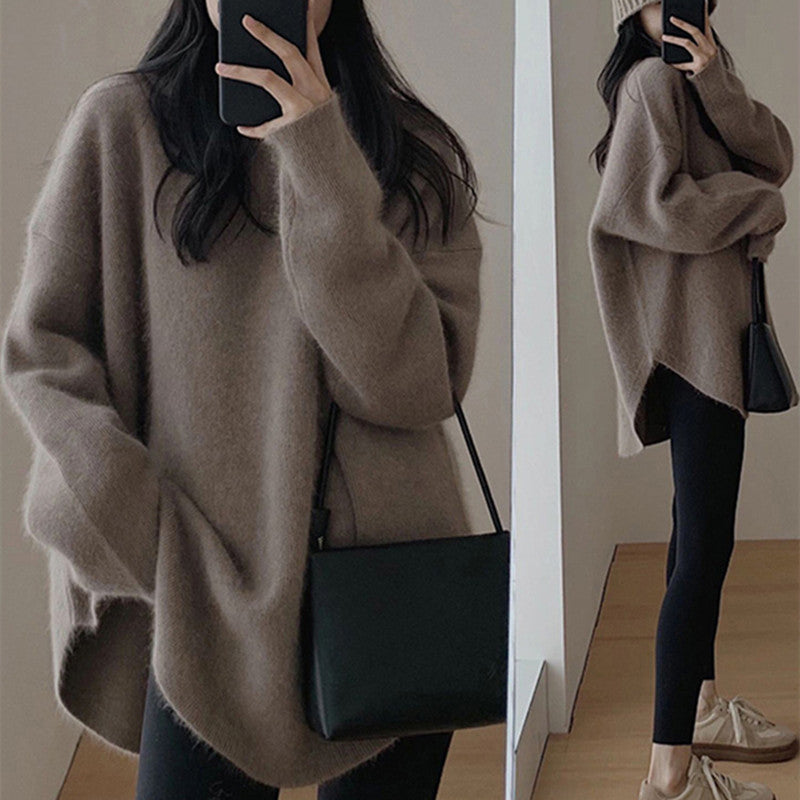 Casual Round Neck Knitted Pullover Sweaters