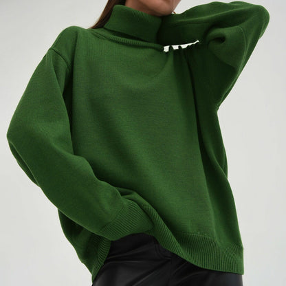 Fashion Turtleneck Knitted Loose Sweaters for Women