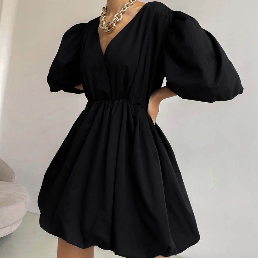 Fashion Summer Puff Sleeves Mini Dresses