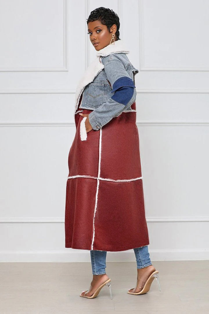 Fashion Fur & Denim Long Overcoats