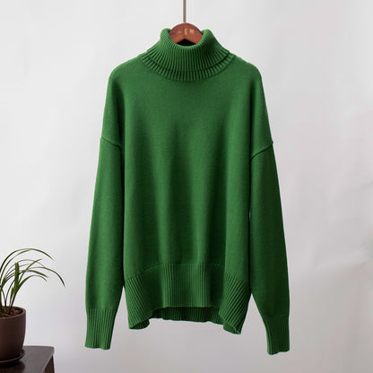 Fashion High Neck Knitted Pullover Sweaters for Women
